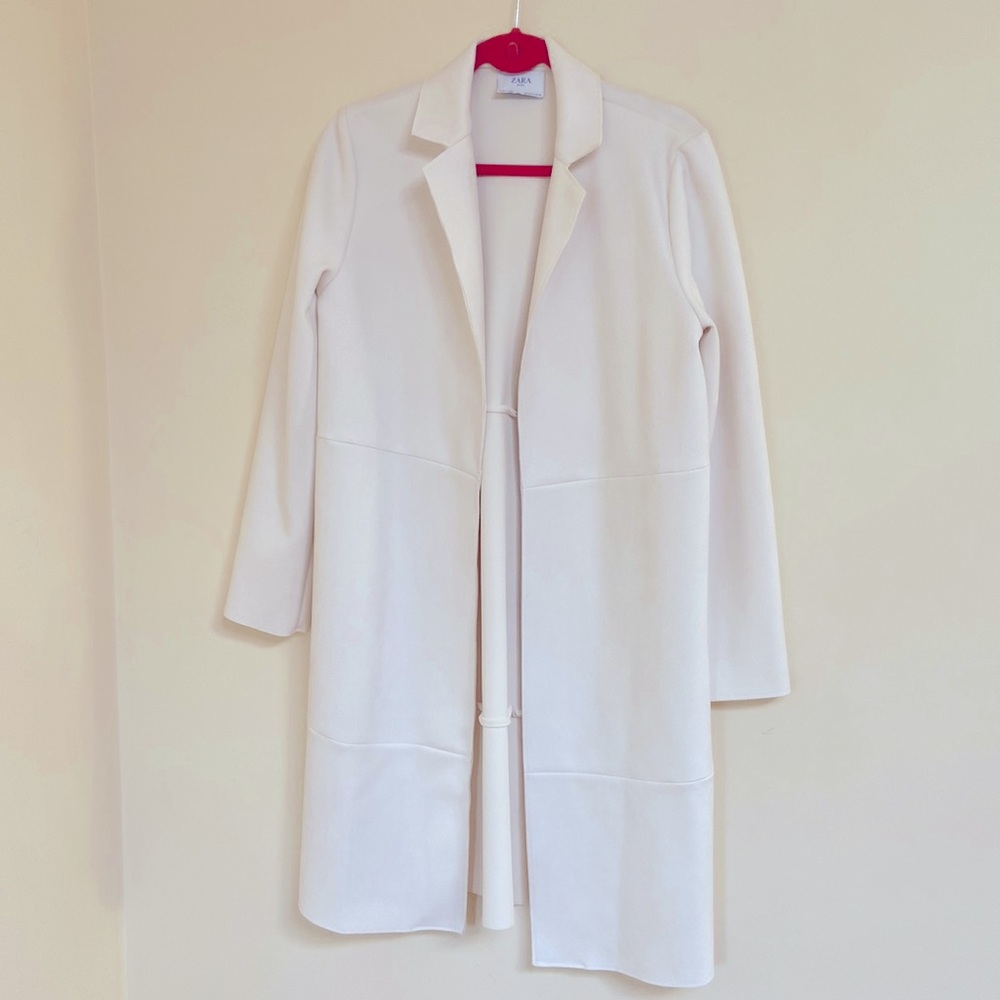 Suede longline coat